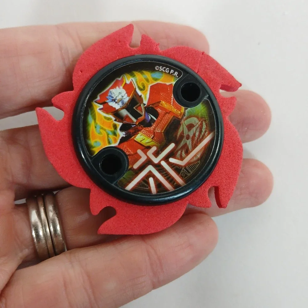 Lot Of 4 Power Rangers Ninja Steel Replacement Power Foam Star Red Blue Disc